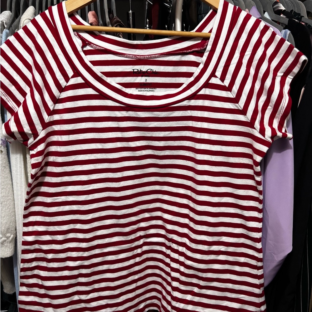 Torrid Retro Chic Red and White Striped Top